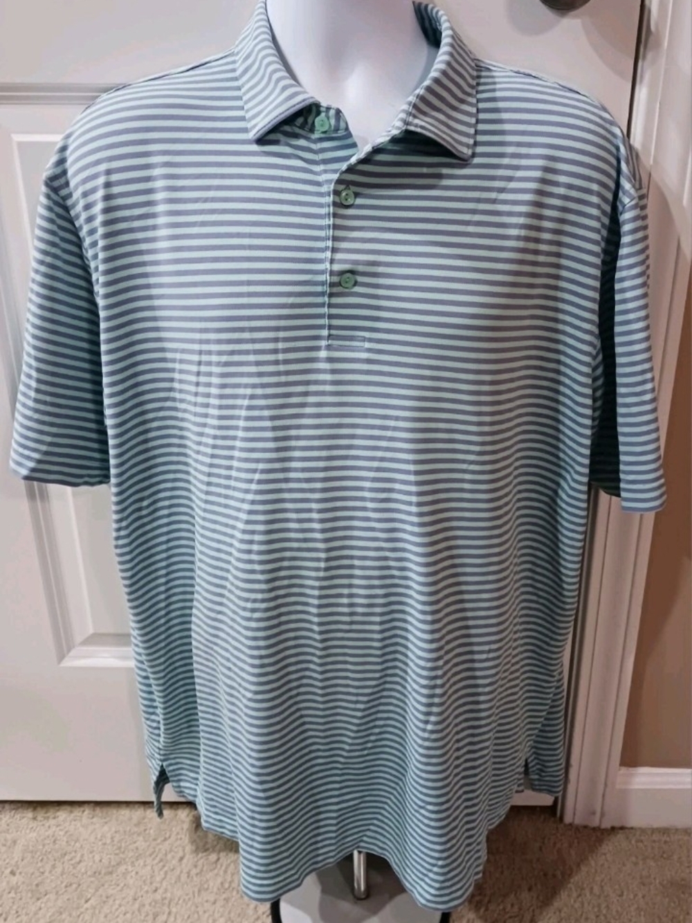 Peter Millar Peninsula Club Lake Norman, NC Men's XL Striped Polo Shirt Golf